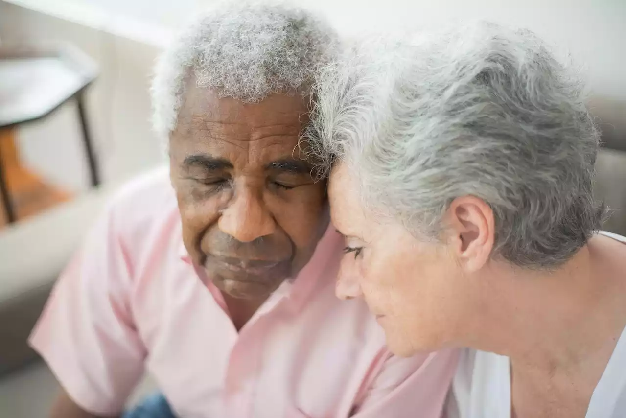 Mature couple taking care of each other to prevent depression