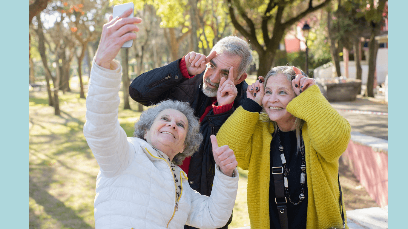 Old people having fun